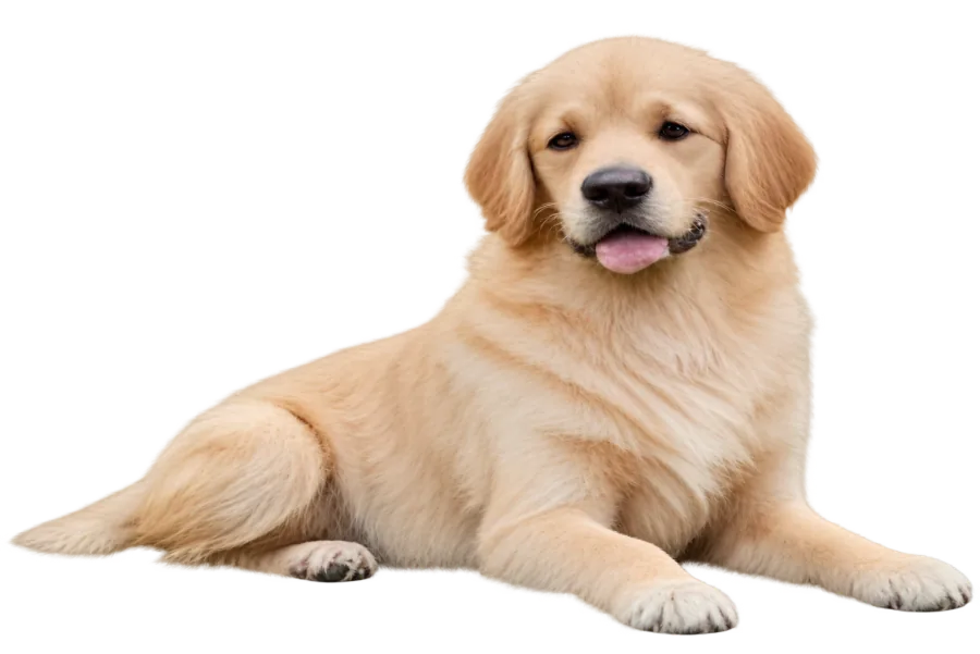 Golden retriever isolated on a transparent background